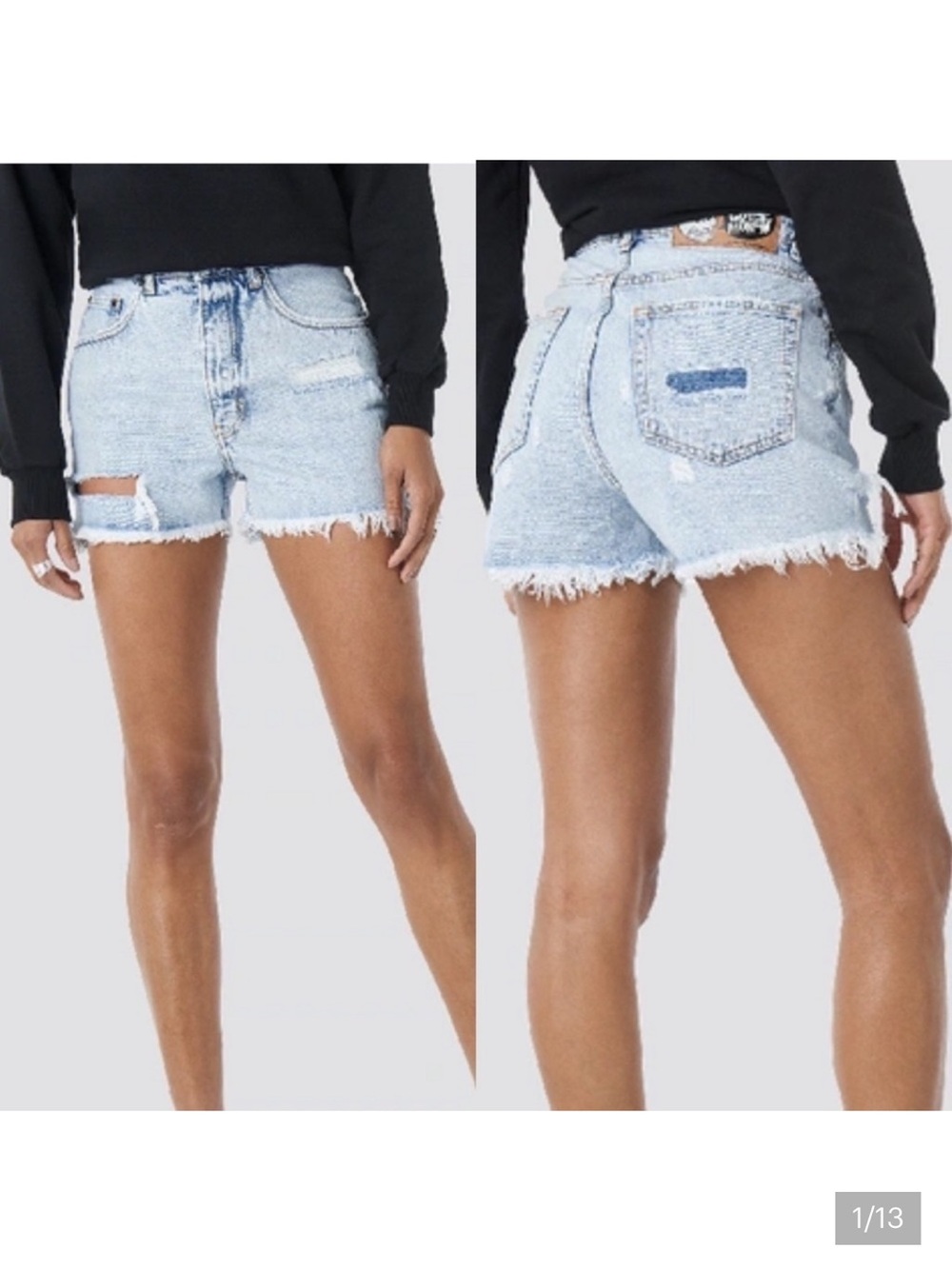 Cheap Monday Donna Shorts organic cotton Air Blue Trash Blue Size 28 NEW
